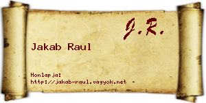 Jakab Raul névjegykártya